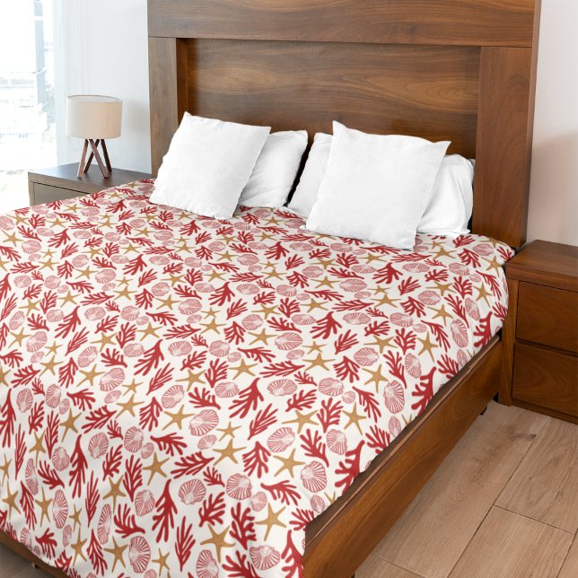 Starfish & Seashells Coastal Fleece Blanket (Skapare uppladdad)