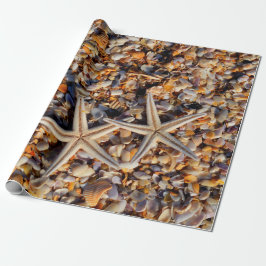 Starfish Seashells Decoupage Background Presentpapper
