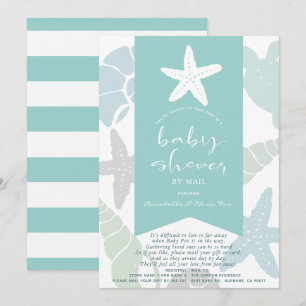 Starfish & Seashells Turcos Baby Shower by Mail by Inbjudningar