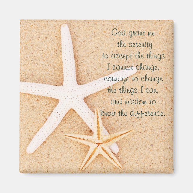 Starfish Serenity Prayer Magnet (Framsidan)