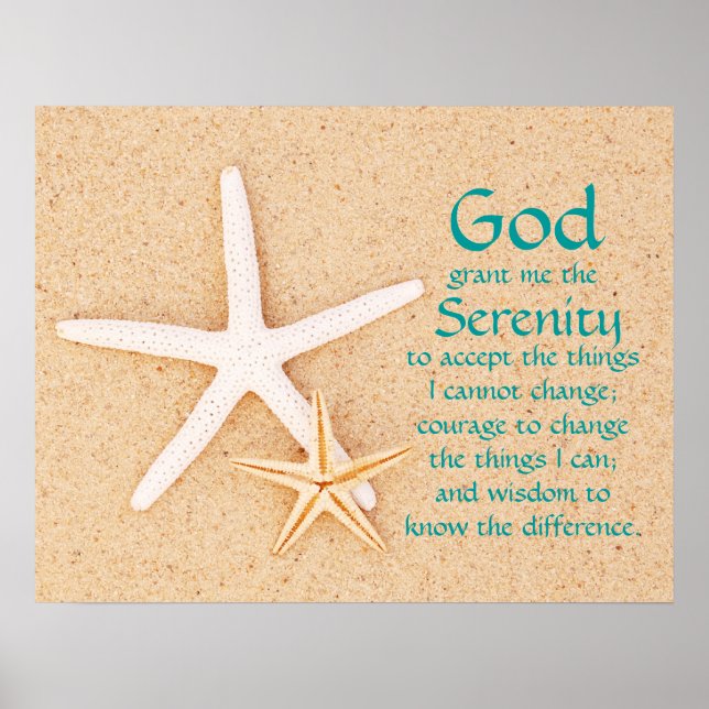 Starfish Serenity Prayer Poster (Framsidan)