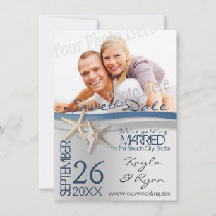 Starfish Silver och Blue Ribbon Spara datum Datumet
