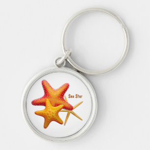 Starfish Simple Modern Personlig Rund Silverfärgad Nyckelring