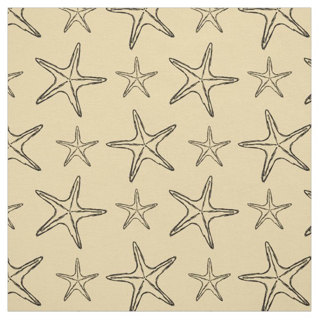 Starfish Sketch Teckning Mönster Tyg (Provkarta)