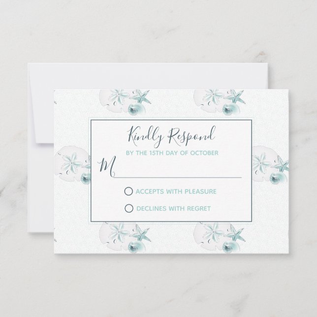 Starfish Snäckas Modern Elegant Beach OSA Bröllop (Framsida)