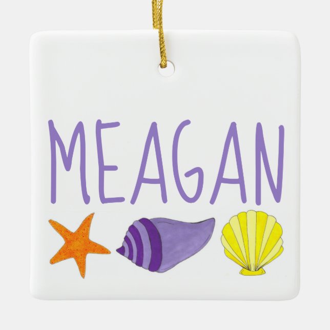 Starfish Snäckors Seashore Beach House Vacation Julgransprydnad Keramik (Framsida)