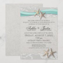 Starfish Spets Grå och Aqua Bröllop