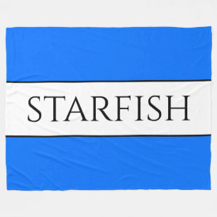 STARFISH Sportig Ljusblå Marinblå Vita Ränder Fleecefilt
