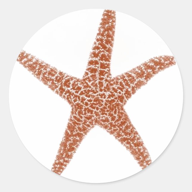 Starfish Sticker Runt Klistermärke (Framsida)