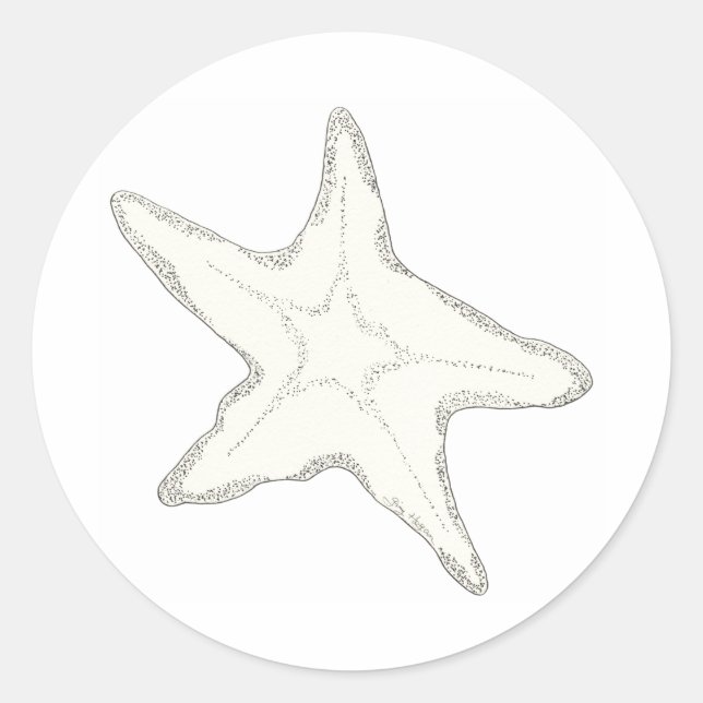 Starfish Sticker Runt Klistermärke (Framsida)