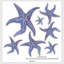 Starfish Stickers - BLUE