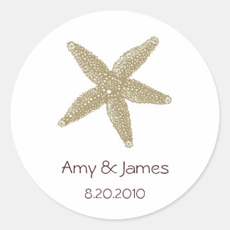 Starfish Stickers Runt Klistermärke