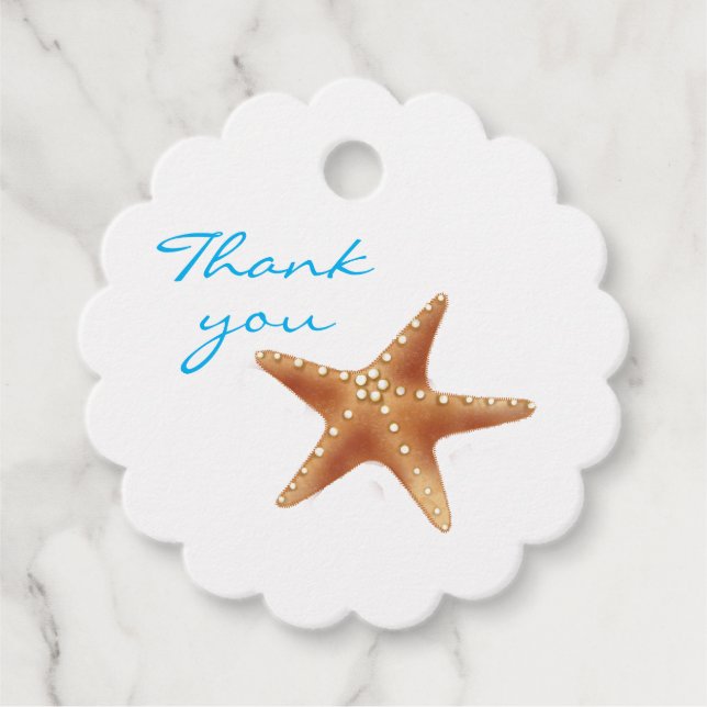 Starfish Under the Sea Ocean Corals Birthday Gåvor Etiketter (Framsida)