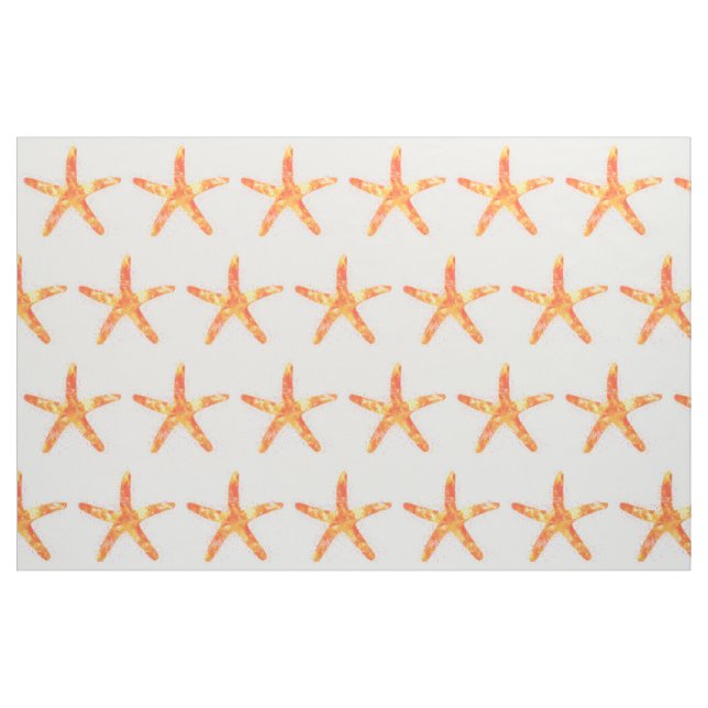 Starfish Watercolor Art Mönster Tyg (Fat Quarter)