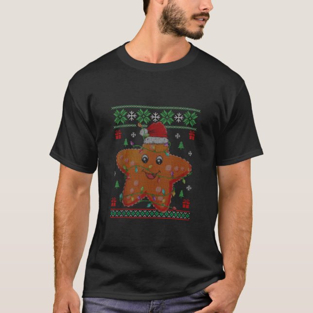 Starfish Wearing Santa Hat Julafton jul Starfish T Shirt (Framsida)