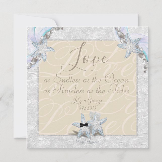Starfish Wedding-inbjudan Inbjudningar (Baksida)