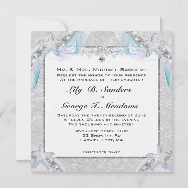 Starfish Wedding-inbjudan Inbjudningar (Framsida)
