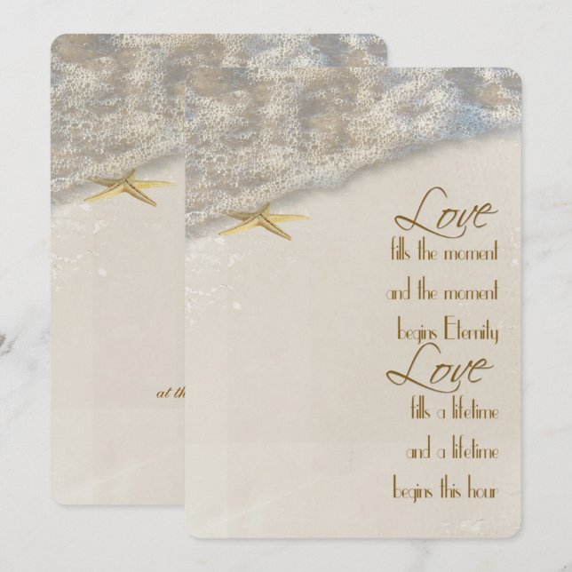 Starfish Wedding-inbjudan Inbjudningar (Fram/baksida)