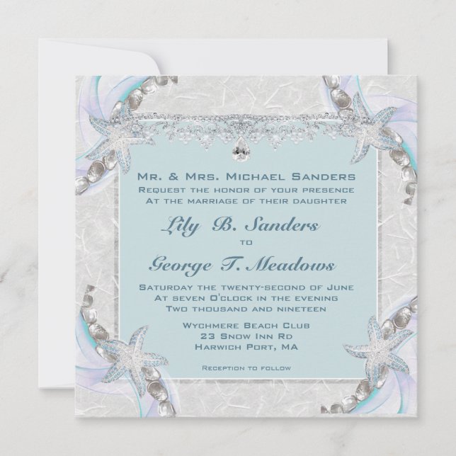 Starfish Wedding-inbjudan Inbjudningar (Framsida)