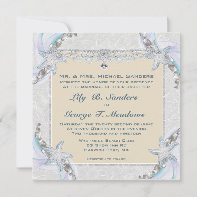 Starfish Wedding-inbjudan Inbjudningar (Framsida)