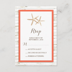 Starfish Whitewzed Wood Beach Wedding OSA Kort
