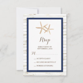 Starfish Whitewzed Wood Beach Wedding OSA Kort