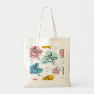 Starfisk i trendig färg elegant mönster tygkasse