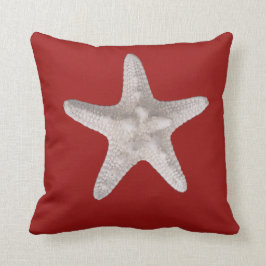 Starfisk Nautical Beach Red Dekorativ kudde