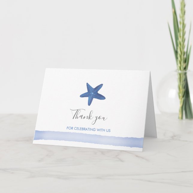 Starfisk | Ocean Baby Shower Tack Kort (Framsida)