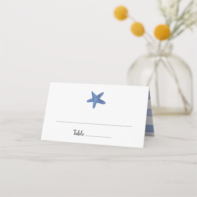 Starfisk | Ocean Bröllop Escort Card Placeringskort (Framsida)