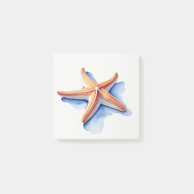 Starfisk och Blue Silhouette Post-it Block (Framsida)