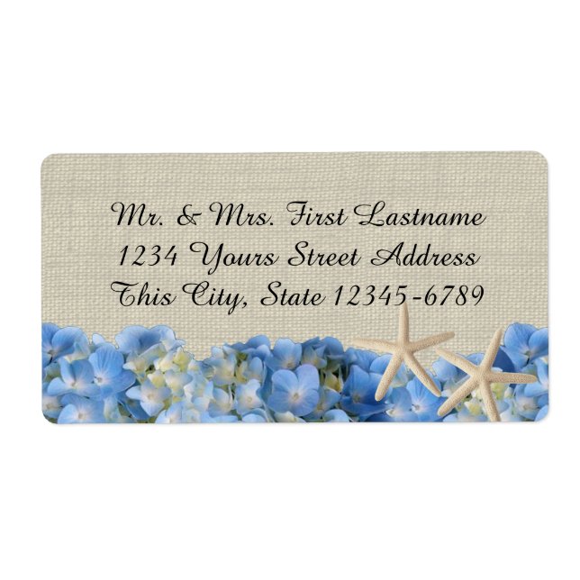 Starfisk och Hydrangeas Fraktsedel (Framsidan)