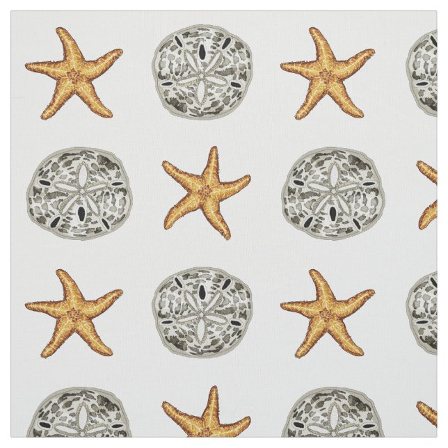 Starfisk och sanddollar tyg (Provkarta)