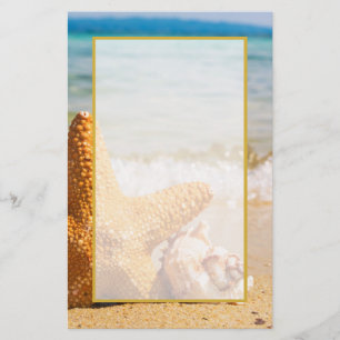 Starfisk och Seashells på stranden Brevpapper