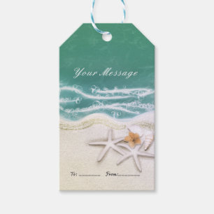 Starfisk på Beach Teal Sea Vatten Party Favor Presentetikett