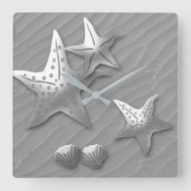 STARFISK PÅ HAVET, FAUX RELIEF STORA CLOCK