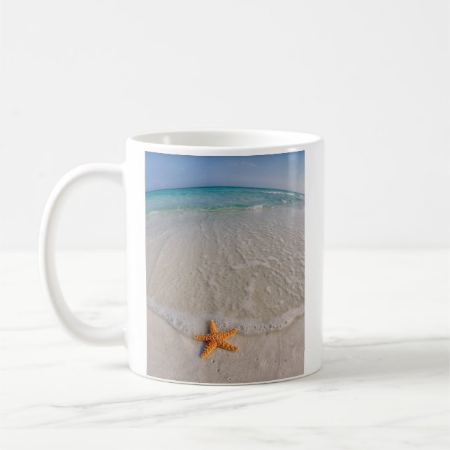 Starfisk på stranden kaffemugg (Vänster)