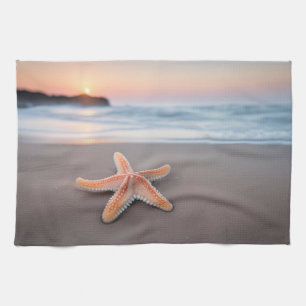 Starfisk på stranden kökshandduk