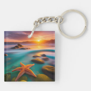 Starfisk på stranden vid Dawn