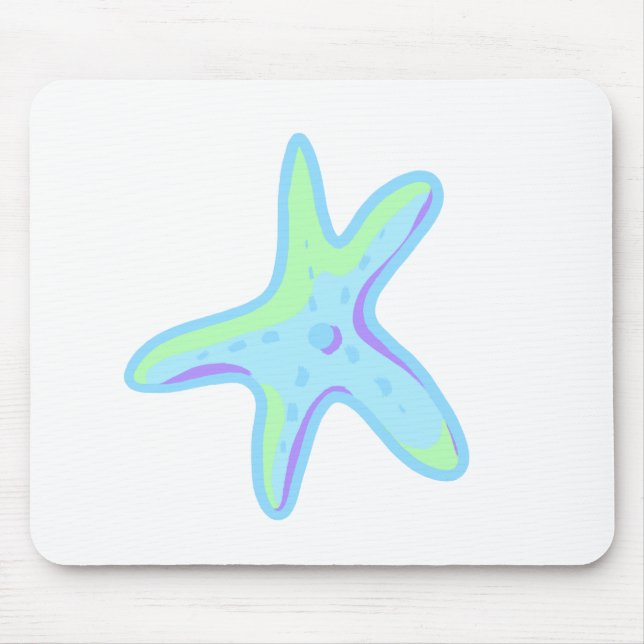 Starfisk - Sea Star i Pastel Färg Musmatta (Framsidan)