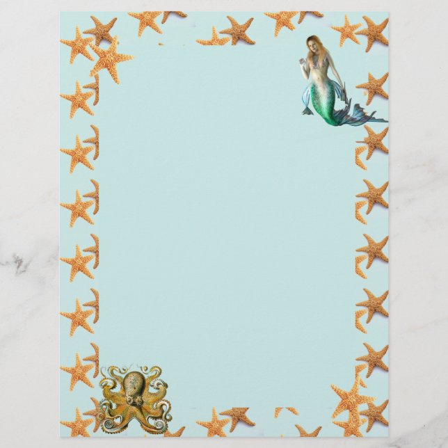 Starfisk, Sjöjungfru och atlantisk bläckfisk (Framsida)