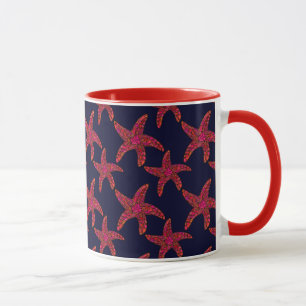 Starfisk Stil Mönster Mugg