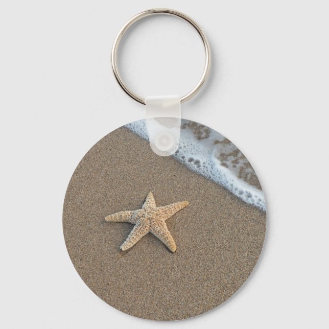 Starfisk vid stranden nyckelring (Framsida)