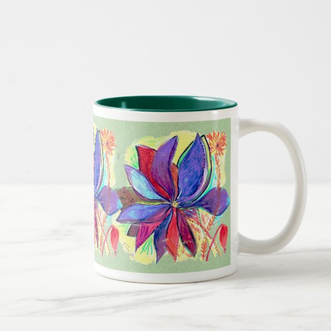 Starflower mugg på grön bakgrund (Höger)