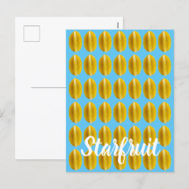 StarFrukt Carambola Mönster Fruit for Vegan Helg Vykort