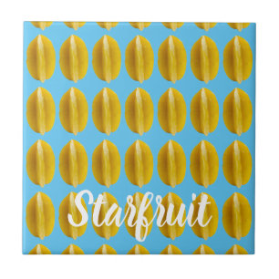 StarFrukt Carambola Mönster Fruit for Vegan Kakelplatta