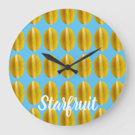 StarFrukt Carambola Mönster Fruit for Vegan Stor Klocka