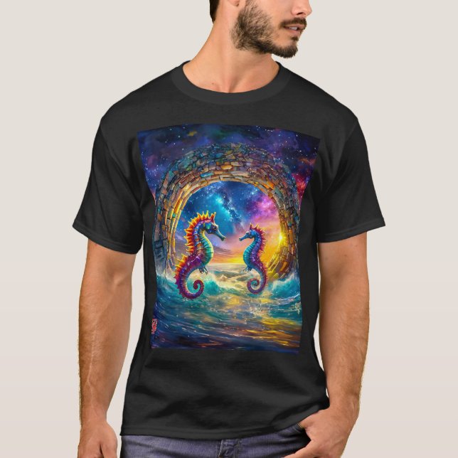 StarGate Seahorse Design by Rik AMeN Gill T Shirt (Framsida)