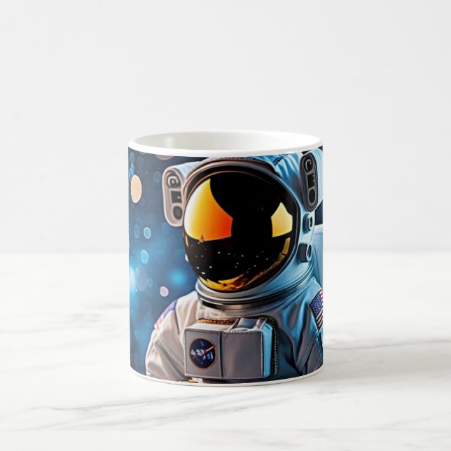 Stargazer Astronaut Close-Up Portrait Kaffemugg (Center)