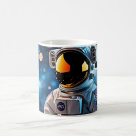 Stargazer Astronaut Närbildsporträtt Kaffemugg